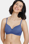 Zivame Padded Non Wired 3/4Th Coverage T-Shirt Bra - Deep Cobalt — thumbnail 3